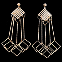 Gets® Jewelry Earring Brass stainless steel post pin Rhombus 18K gold plated nickel lead & cadmium free Sold By Pair