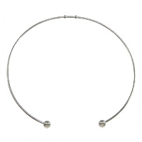 Mode Collier Choker, acier inoxydable, couleur originale, 4mm, 2mm, 8mm, Diamètre intérieur:Environ 135x132mm, Longueur Environ 17 pouce, 50PC/lot, Vendu par lot