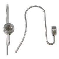 Rozsdamentes acél Hook earwire, Stainless Steel, az eredeti szín, 4x19x16mm, Belső átmérő:Kb 2mm, 200párok/Lot, Által értékesített Lot