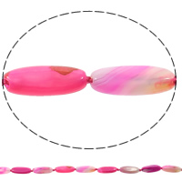 Perle Agate dentelle naturelle, agate lace, ovale plat, rouge violet brillant, 10x27x5.50mm, Trou:Environ 1mm, Longueur Environ 15 pouce, 5Strandstoron/sac, Environ 13PC/brin, Vendu par sac