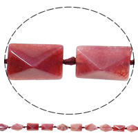 Perles agate veines de dragon naturelles, rectangle, rouge foncé, 14x20x13mm, Trou:Environ 1mm, Longueur Environ 17.5 pouce, 5Strandstoron/sac, Environ 18PC/brin, Vendu par sac