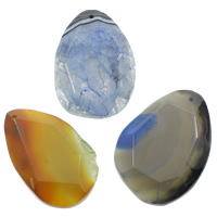 Mješoviti Agate Privjesak, faceted, 35-50mm, 55-80mm, Rupa:Približno 1mm, 20računala/Torba, Prodano By Torba