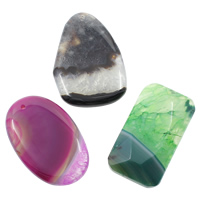 Mješoviti Agate Privjesak, faceted, 30-40mm, 26-66mm, Rupa:Približno 1mm, 20računala/Torba, Prodano By Torba