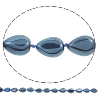 Banhado Ágata Beads, ágata, Lágrima, azul, 13x18x6mm, Buraco:Aprox 1mm, comprimento Aprox 15.5 inchaltura, 5vertentespraia/Bag, Aprox 20PCs/Strand, vendido por Bag