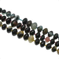 Agate perle, Ahat, Krug, diplomirao kuglice & faceted, više boja za izbor, 11x6mm-22x14mm, Rupa:Približno 1mm, Približno 43računala/Strand, Prodano Per Približno 20.4 inčni Strand