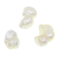 Coirníní Keishi saothraithe Diúilicín Péarla, Pearl Fionnuisce, nádúrtha, bán, 14-20mm, Poll:Thart 0.8mm, Thart 180ríomhairí pearsanta/KG, Díolta De réir KG