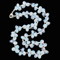 Sea Opal Collana, mare opale, with corda in nylon, lega di zinco laccetto, Rondella, 8x5mm, Venduto per Appross. 19.5 pollice filo