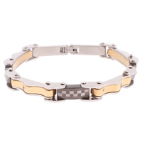 Roestvrij staal armbanden, plated, multi-gekleurde, 6x25x5mm, Per verkocht Ca 7.5 inch Strand