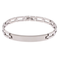 Rustfrit stål smykker Armbånd, Stainless Steel, oprindelige farve, 8x45x2mm, Solgt Per Ca. 8.5 inch Strand