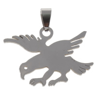 Rustfrit stål Animal Pendler, Stainless Steel, Eagle, oprindelige farve, 26x35mm, Hole:Ca. 4x8mm, 10pc'er/Bag, Solgt af Bag