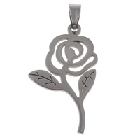 Cruach dhosmálta Flower siogairlín, Rose, dath bunaidh, 24x42x1.50mm, Poll:Thart 5x9mm, 10ríomhairí pearsanta/Mála, Díolta De réir Mála