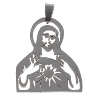 Bijoux pendentifs en acier inoxydable , Crucifix, bijoux Christian, couleur originale, 30.50x37.50x1.50mm, Trou:Environ 5x9mm, 10PC/sac, Vendu par sac