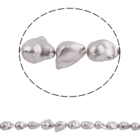 Slatkovodni Kulturan jezgrom Pearl perle, Kulturan Slatkovodni jezgrom Pearl, Keishi, siv, 15-18mm, Rupa:Približno 0.8mm, Prodano Per Približno 16.5 inčni Strand