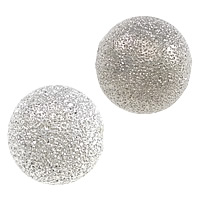 Blås Stardust Pärlor, Mässing, Rund, platina pläterad, stoft, nickel, bly och kadmium gratis, 10mm, Hål:Ca 2mm, 200PC/Lot, Säljs av Lot