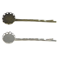 Mässing Hair Clip Resultat, plated, fler färger för val, nickel, bly och kadmium gratis, 59x13x7.50mm, Innerdiameter:Ca 12mm, 100PC/Lot, Säljs av Lot