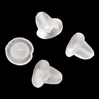 gomma Barrel pallottola Style Ear Nut, bianco, 4x5mm, Foro:Appross. 0.7mm, 10000PC/borsa, Venduto da borsa