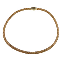 Koskind Halskæde Cord, zinklegering magnetlås, guldfarve belagt, kaffe farve, nikkel, bly & cadmium fri, 6mm, 18x10mm, Længde Ca. 19 inch, 10Strands/Lot, Solgt af Lot