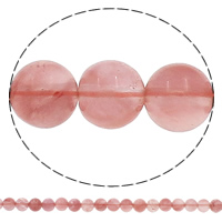 Cherry Quartz Bead, Runde, naturlig, forskellig størrelse for valg, Hole:Ca. 1mm, Længde Ca. 15 inch, Solgt af Bag