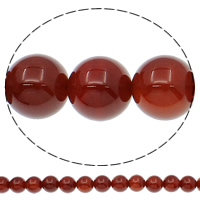 Φυσικά Χάντρες Red Agate, Γύρος, φυσικός, διαφορετικό μέγεθος για την επιλογή, Τρύπα:Περίπου 1mm, Μήκος Περίπου 15.7 inch, Sold Με τσάντα