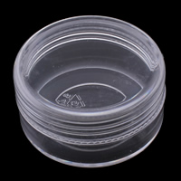 Sieraden Kralen Container, Plastic, Rond plat, doorschijnend, wit, 39x21x39mm, 5pC's/Bag, Verkocht door Bag