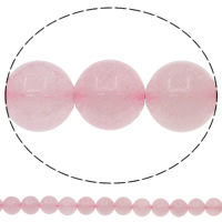 Pink Agate Bead, Runde, naturlig, forskellig størrelse for valg, Hole:Ca. 1mm, Længde Ca. 15.7 inch, Solgt af Bag