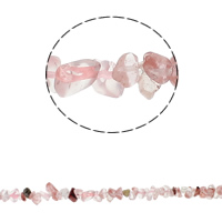 Natuurlijke Quartz sieraden kralen, Cherry Quartz, Nuggets, 5-8mm, Gat:Ca 0.8mm, Ca 260pC's/Strand, Per verkocht Ca 34.6 inch Strand