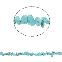 Tyrkysové korálky, Přírodní Turquoise, Pomfrity, 5-8mm, Otvor:Cca 0.8mm, Cca 260PC/Strand, Prodáno za Cca 33.8 inch Strand