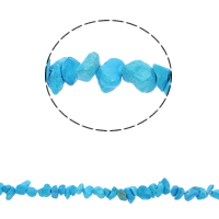 Perles turquoises, turquoise synthétique, pepite, 5-8mm, Trou:Environ 0.8mm, Environ 260PC/brin, Vendu par Environ 33.8 pouce brin