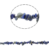 gemstone Chips, Naturlige lapis lazuli, 5-8mm, Hole:Ca. 0.8mm, Ca. 260pc'er/Strand, Solgt Per Ca. 33.8 inch Strand