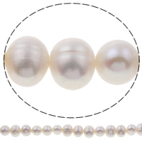 Grânulos de pérolas  cultivadas de água doce de forma redomda., Pérolas de água doce, Roda, naturais, branco, Grade A, 8-9mm, Buraco:Aprox 0.8mm, vendido para 15.5 inchaltura Strand