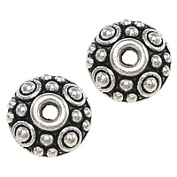 Lo zinco in lega tallone Cap, lega in zinco, placcato argento antico, assenza di nichel,piombo&cadmio, 8x8x3mm, Foro:Appross. 1.5mm, 1000PC/lotto, Venduto da lotto