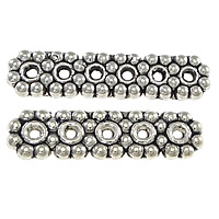 Zinc Alloy distanziale Bar, lega in zinco, Rettangolo, placcato argento antico, formato differente per scelta & 6-filo, assenza di nichel,piombo&cadmio, Foro:Appross. 1mm, 1000PC/lotto, Venduto da lotto