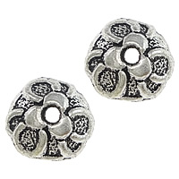 Zinc Alloy Bead Cap Flower antique silver color plated nickel lead & cadmium free Approx 1.5mm Sold By Lot