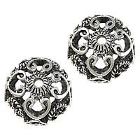 Zinc Alloy Bead Cap Flower antique silver color plated hollow nickel lead & cadmium free Approx 2mm Sold By Lot