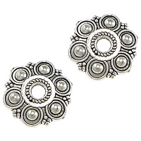 Zink Alloy Bead Cap, Blomma, antik silver pläterad, nickel, bly och kadmium gratis, 13x13x2mm, Hål:Ca 2.5mm, 1000PC/Lot, Säljs av Lot