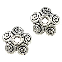 Zinc Alloy Bead Cap Flower antique silver color plated nickel lead & cadmium free Approx 2mm Sold By Lot