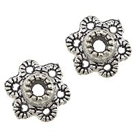 Zinc Alloy Bead Cap Flower antique silver color plated hollow nickel lead & cadmium free Approx 1.5mm Sold By Lot