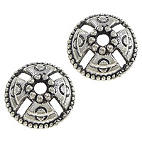 Lo zinco in lega tallone Cap, lega in zinco, Cupola, placcato argento antico, assenza di nichel,piombo&cadmio, 12x12x6mm, Foro:Appross. 2.5mm, 1000PC/lotto, Venduto da lotto