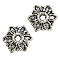 Zinc Alloy Bead Cap Flower antique silver color plated nickel lead & cadmium free Approx 1.5mm Sold By Lot