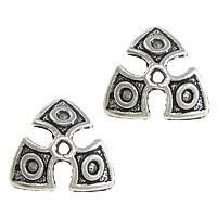 Lo zinco in lega tallone Cap, lega in zinco, Fiore, placcato argento antico, assenza di nichel,piombo&cadmio, 15x15x8mm, Foro:Appross. 2mm, 1000PC/lotto, Venduto da lotto