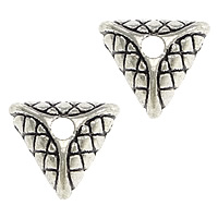 Lo zinco in lega tallone Cap, lega in zinco, Triangolo, placcato argento antico, assenza di nichel,piombo&cadmio, 11x11x4mm, Foro:Appross. 2mm, 1000PC/lotto, Venduto da lotto