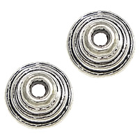 Lo zinco in lega tallone Cap, lega in zinco, Cupola, placcato argento antico, assenza di nichel,piombo&cadmio, 10x10x5mm, Foro:Appross. 2mm, 1000PC/lotto, Venduto da lotto