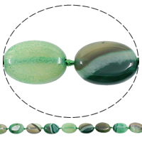 Perles agate veines de dragon naturelles, ovale plat, vert, 22x30x7mm, Trou:Environ 1mm, Longueur Environ 16.1 pouce, 5Strandstoron/sac, Environ 12PC/brin, Vendu par sac