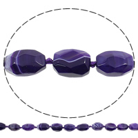 Φυσικό χάντρες Agate Lace, δαντέλα αχάτη, Drum, πολύπλευρη, μωβ, 15x24x9.50mm, Τρύπα:Περίπου 1mm, Μήκος Περίπου 16.1 inch, 5Σκέλη/τσάντα, Περίπου 16PCs/Strand, Sold Με τσάντα