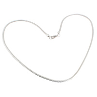 Messing Ketting Chain, platinum plated, kinketting, nikkel, lood en cadmium vrij, 3x1mm, Per verkocht Ca 18.5 inch Strand