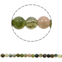 Natuurlijke zeegroene agaat kralen, Moss Agate, Ronde, verschillende grootte voor keus, gemengde kleuren, Gat:Ca 1mm, Lengte Ca 15 inch, Verkocht door Bag