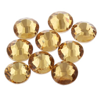 Cabochons en cristal, dôme, dos plat & facettes, topaze, grade A, 3.8-4.0mm, 10Grossesdouze douzaines/sac, 144PC/brut, Vendu par sac