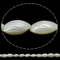 Naturliga vita Snäckskalspärlor, White Shell, Shell, 5-25mmx14-34mm, Hål:Ca 1mm, Längd Ca 15 inch, 2Strands/Bag, Ca 18PC/Strand, Säljs av Bag