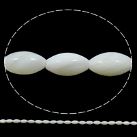 Natural White Shell Perler, Oval, 4x7mm, Hole:Ca. 1mm, Længde Ca. 15.3 inch, 10Strands/Bag, Ca. 52pc'er/Strand, Solgt af Bag