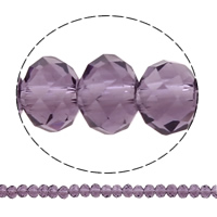 Rondelle Crystal Pärlor, Kristall, imitation CRYSTALLIZED™ kristaller, Violett, 4x6mm, Hål:Ca 1mm, Längd Ca 16 inch, 10Strands/Bag, Säljs av Bag